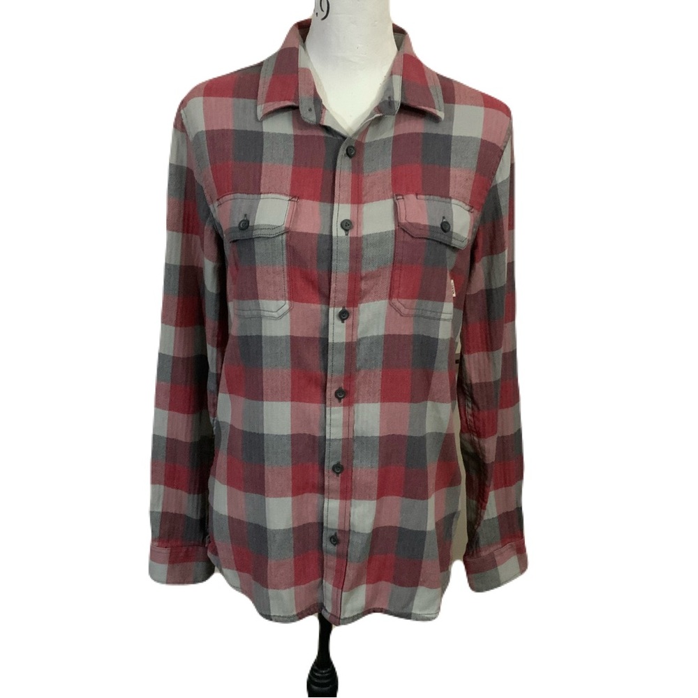Vans Red and Gray Plaid Shirt